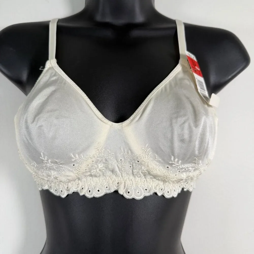 Olga New Simply Perfect Satin Nylon UnderWire Bra Women's 33042 Sz 36A Vintage